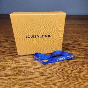 Louis Vuitton Orange Gift Box with Blue Ribbon